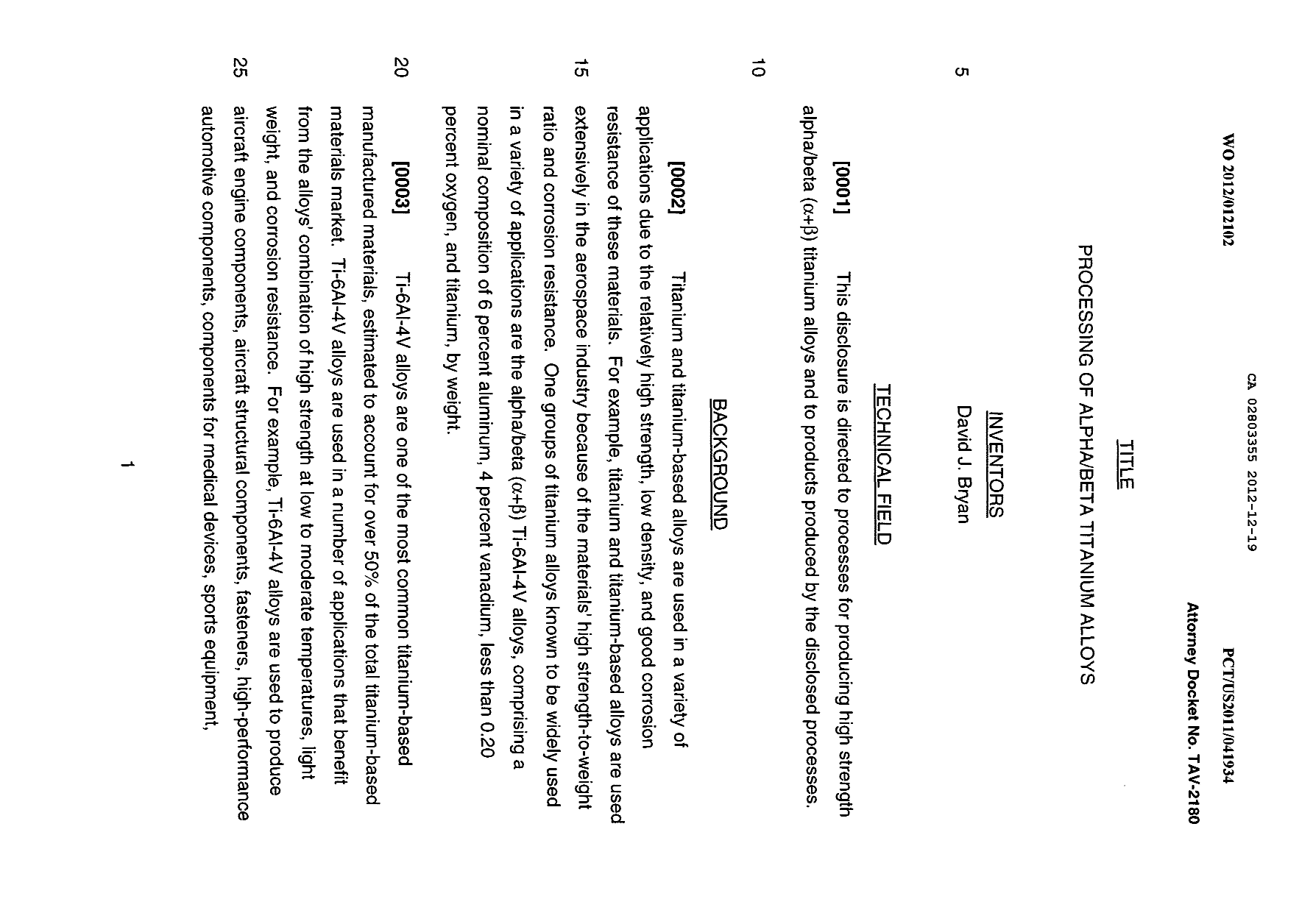 Canadian Patent Document 2803355. Description 20121219. Image 1 of 26