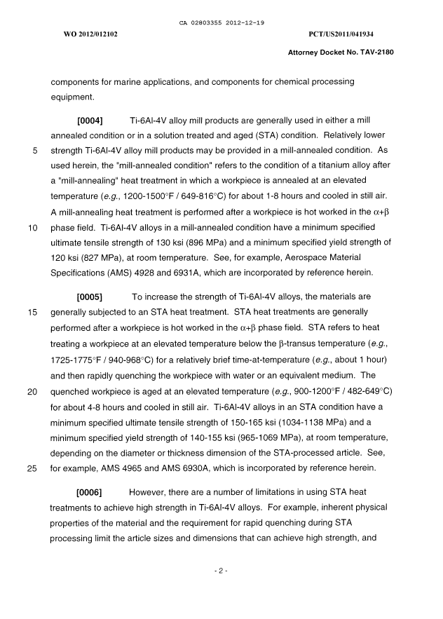 Document de brevet canadien 2803355. Description 20121219. Image 2 de 26