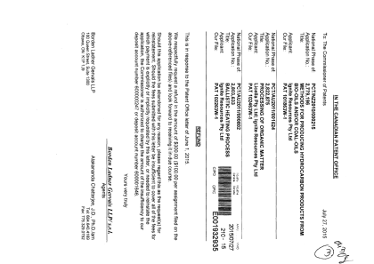 Document de brevet canadien 2803633. Correspondance 20141227. Image 1 de 1