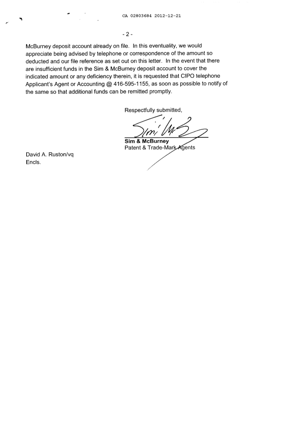Document de brevet canadien 2803684. Cession 20121221. Image 2 de 4