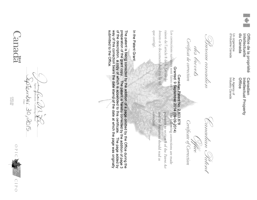 Canadian Patent Document 2803878. Prosecution-Amendment 20150930. Image 2 of 2