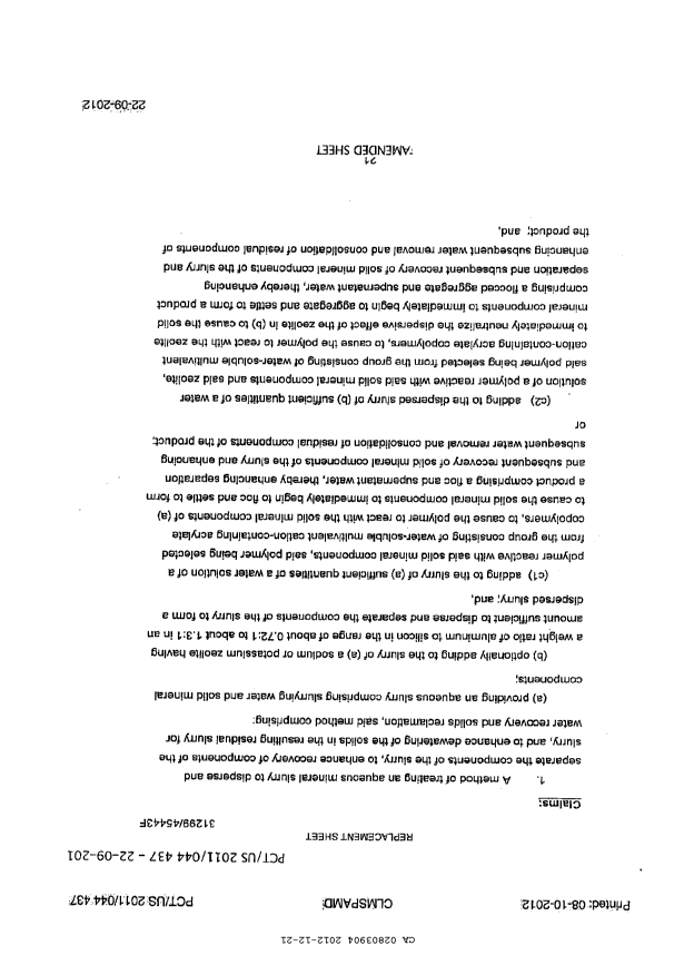 Document de brevet canadien 2803904. Revendications 20121221. Image 1 de 7