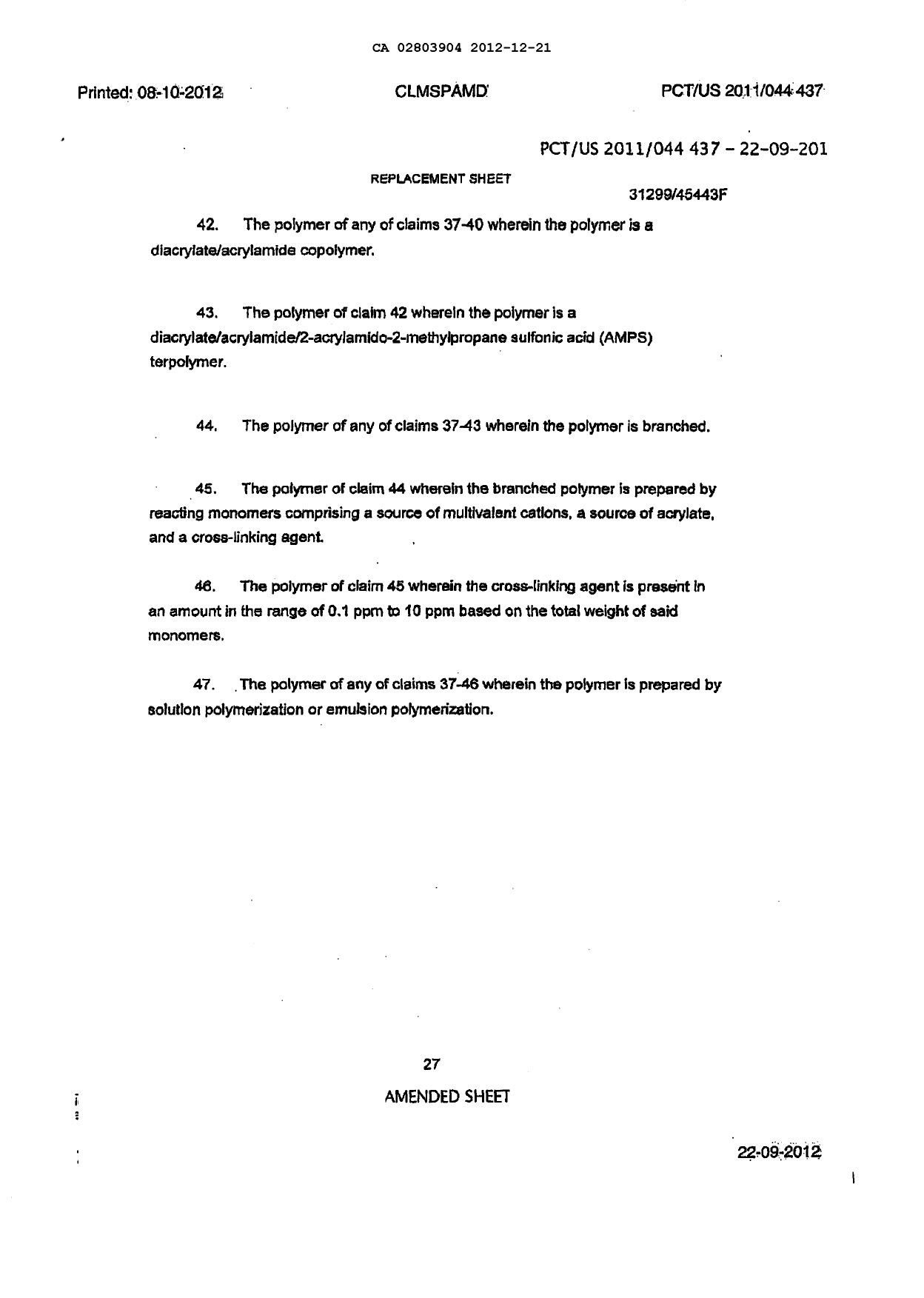 Document de brevet canadien 2803904. Revendications 20121221. Image 7 de 7