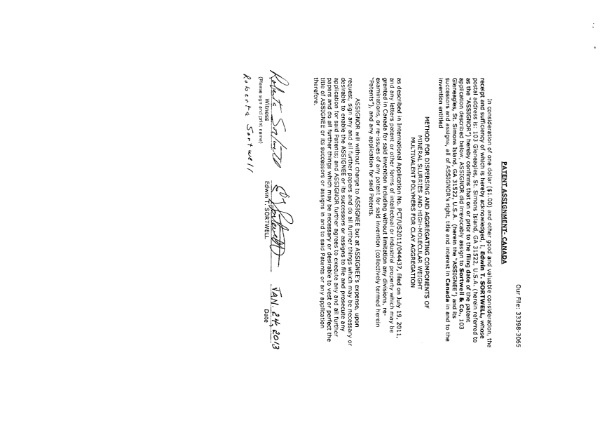 Document de brevet canadien 2803904. Cession 20130207. Image 2 de 2