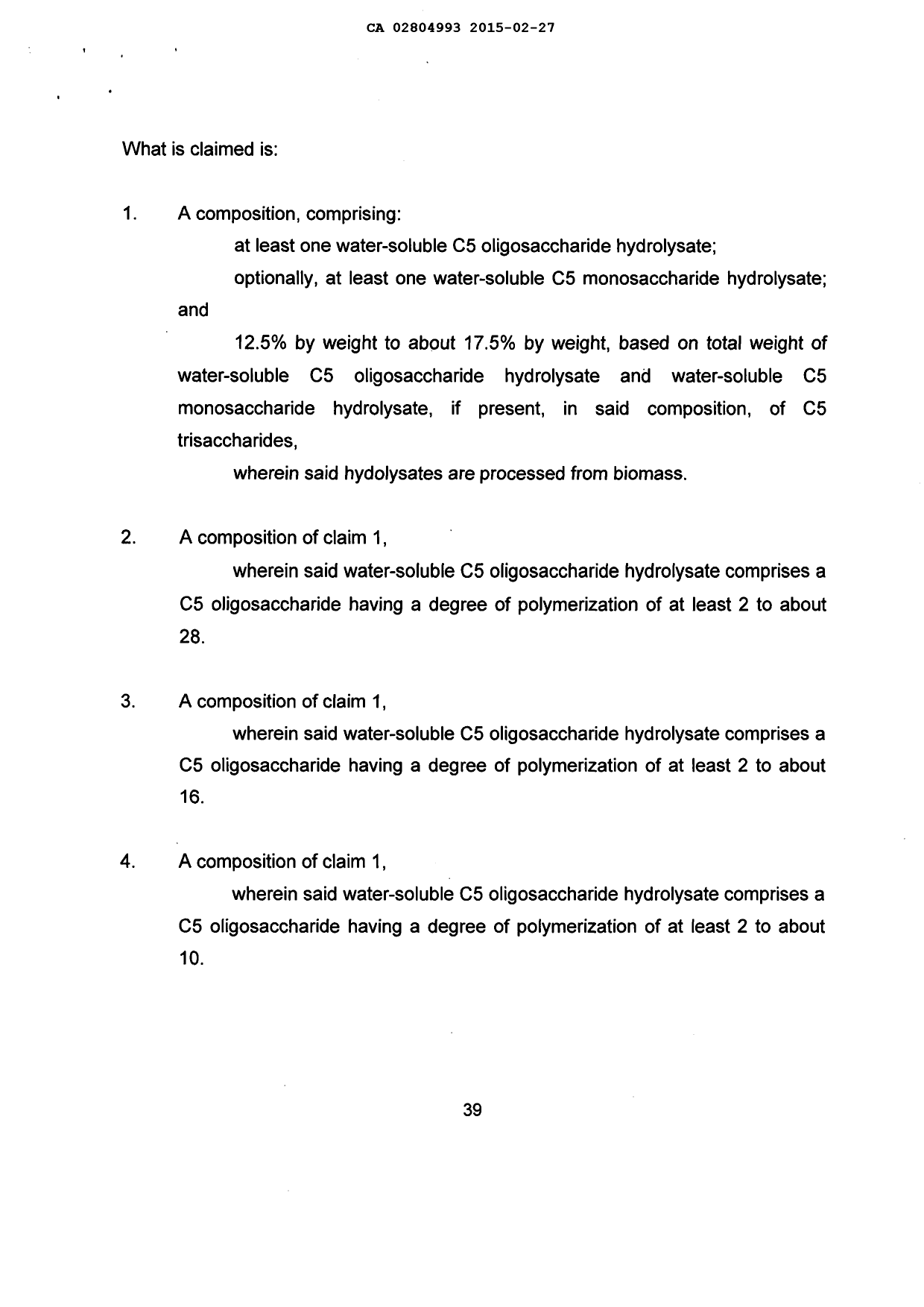 Document de brevet canadien 2804993. Poursuite-Amendment 20141227. Image 3 de 26