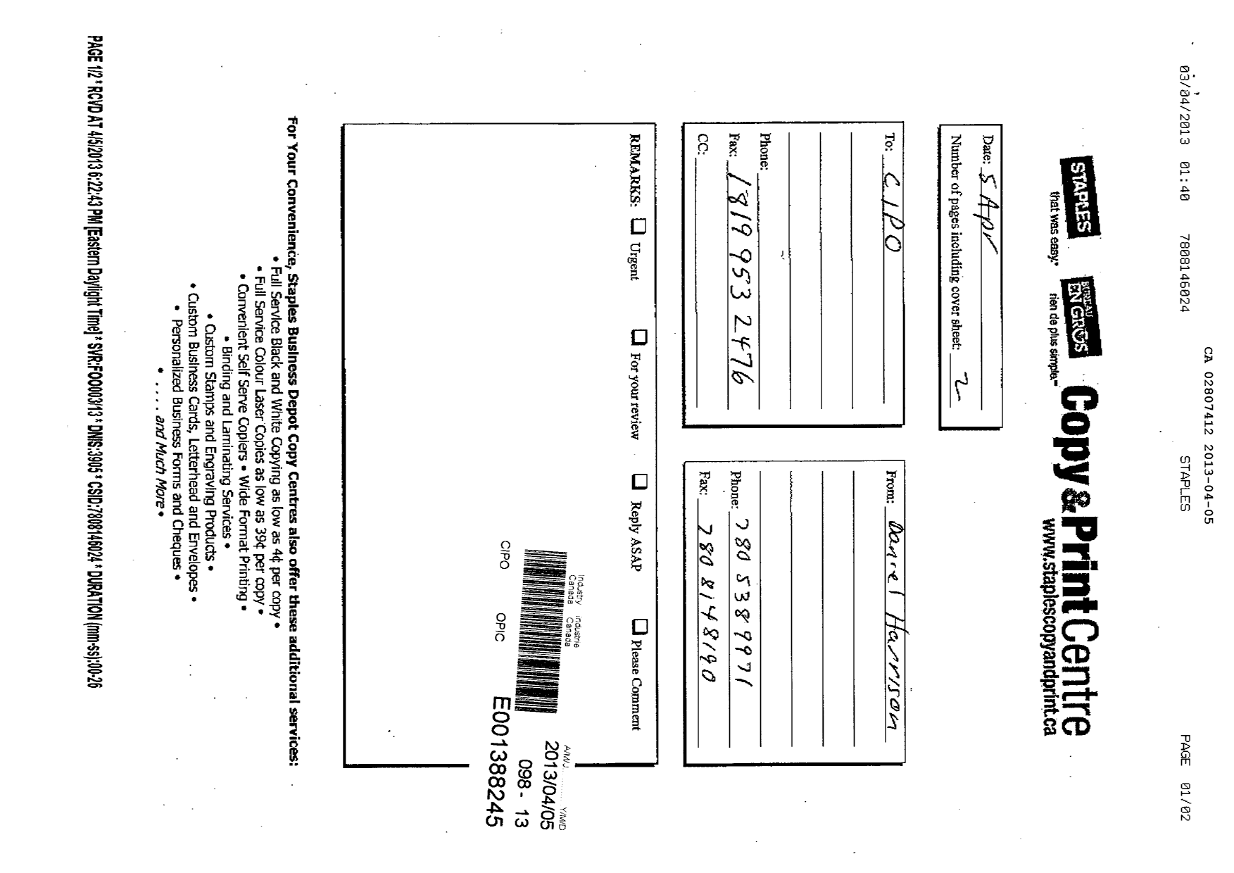 Canadian Patent Document 2807412. Prosecution-Amendment 20121205. Image 2 of 2