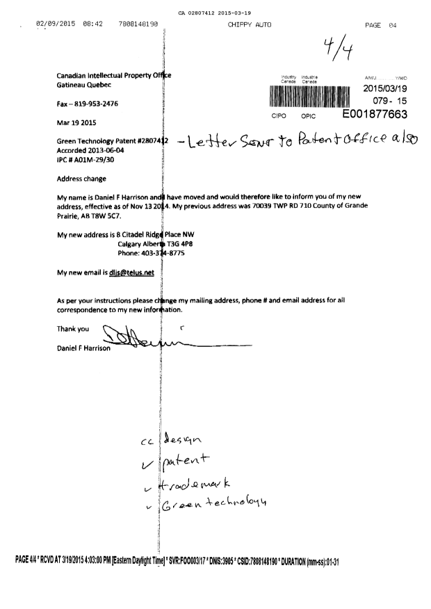 Canadian Patent Document 2807412. Correspondence 20150319. Image 2 of 2