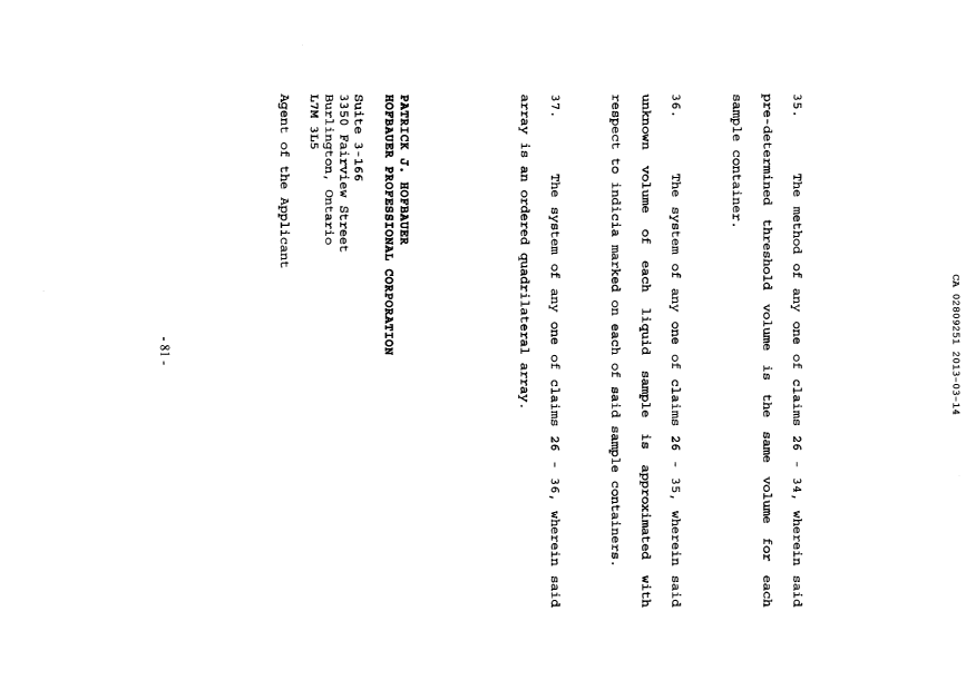 Document de brevet canadien 2809251. Revendications 20121214. Image 14 de 14