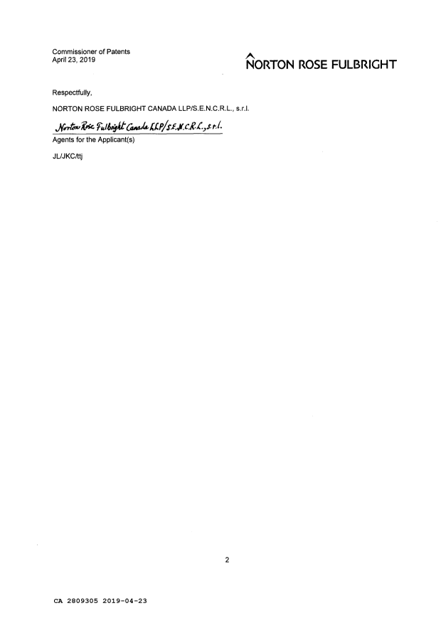 Canadian Patent Document 2809305. Correspondence 20181223. Image 3 of 3