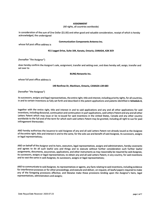 Document de brevet canadien 2809721. Changement de nomination d'agent 20200723. Image 6 de 7