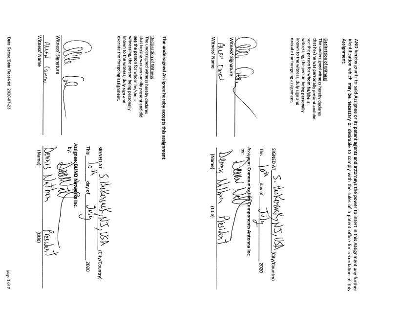 Document de brevet canadien 2809721. Changement de nomination d'agent 20200723. Image 7 de 7