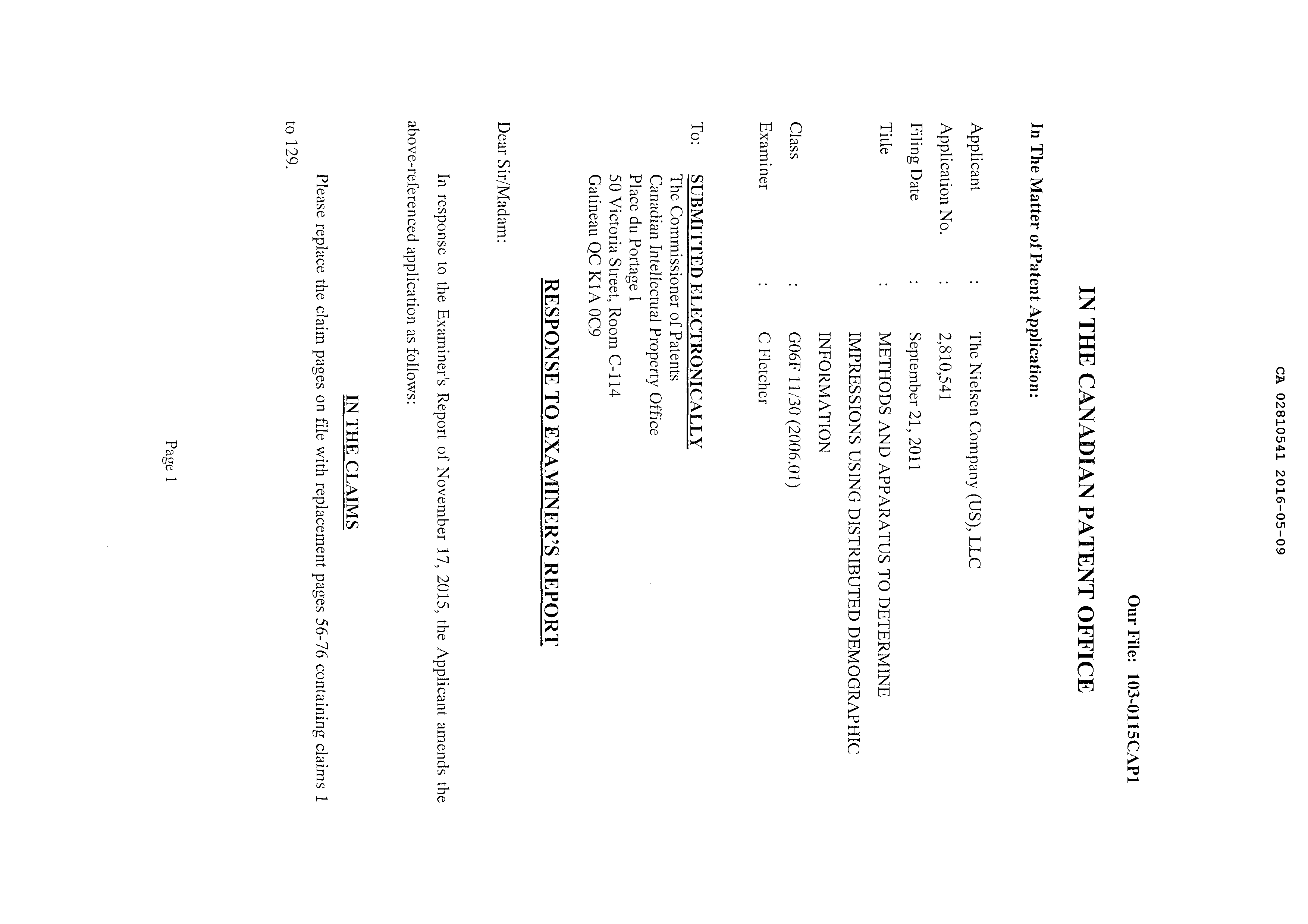 Canadian Patent Document 2810541. Prosecution-Amendment 20151209. Image 2 of 25