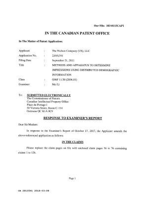 Document de brevet canadien 2810541. Poursuite-Amendment 20171208. Image 2 de 24