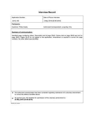 Document de brevet canadien 2812150. Enregistrer une note relative à une entrevue (Acti 20180502. Image 1 de 1