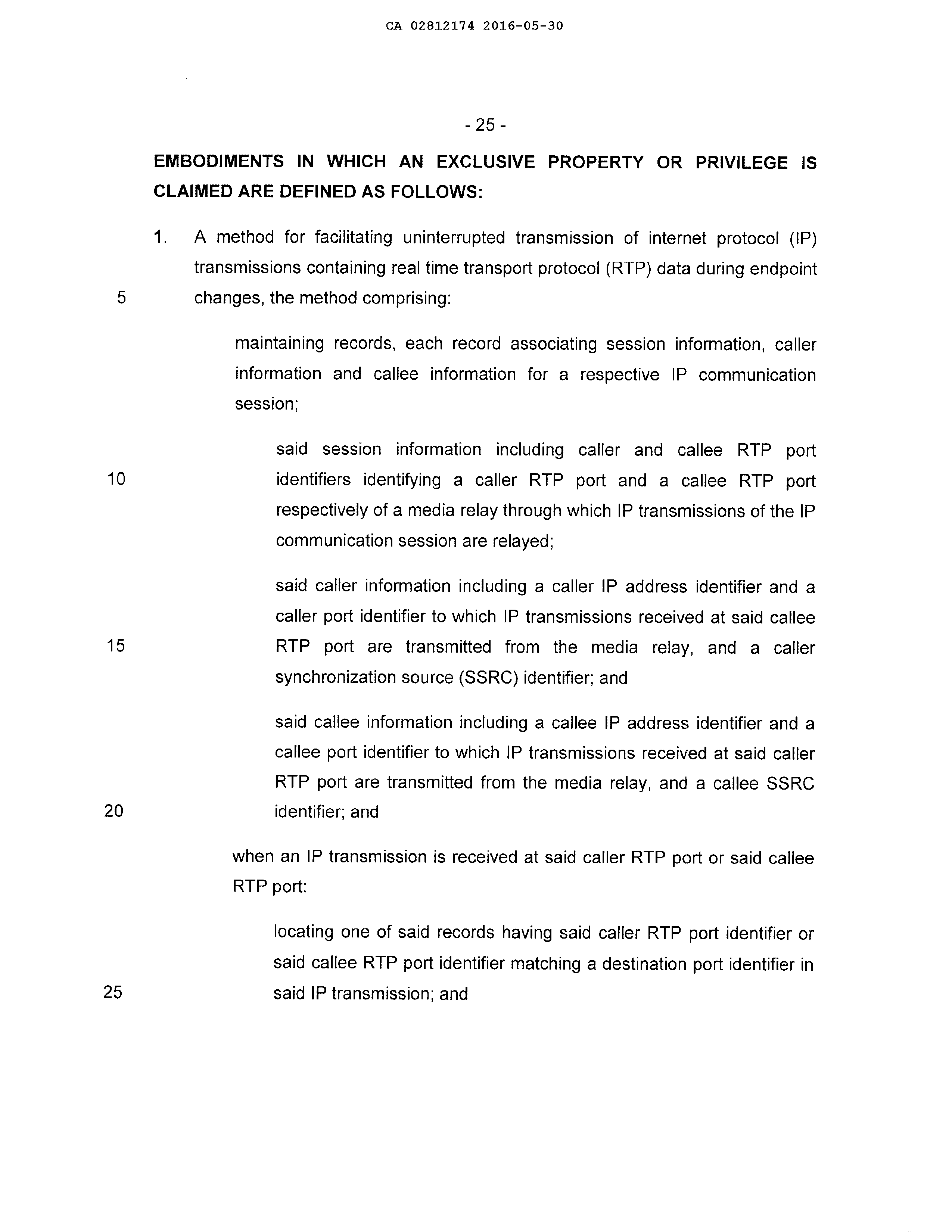 Canadian Patent Document 2812174. Claims 20180315. Image 1 of 56