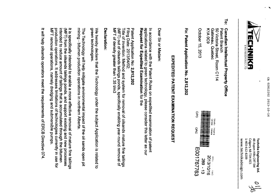 Document de brevet canadien 2812202. Poursuite-Amendment 20121216. Image 1 de 2