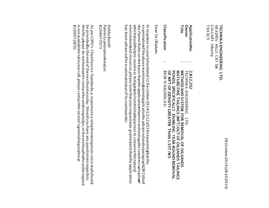 Canadian Patent Document 2812202. Prosecution-Amendment 20131228. Image 1 of 1