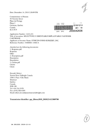 Document de brevet canadien 2812221. Modification 20181214. Image 1 de 8