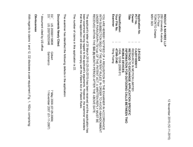 Document de brevet canadien 2812824. Demande d'examen 20151112. Image 1 de 4