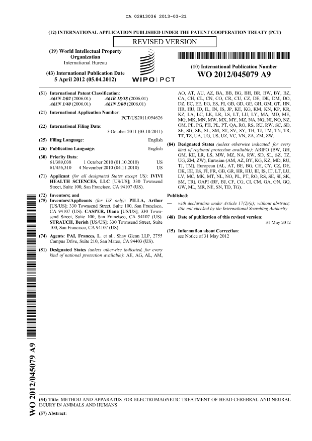 Document de brevet canadien 2813036. PCT 20130321. Image 5 de 5