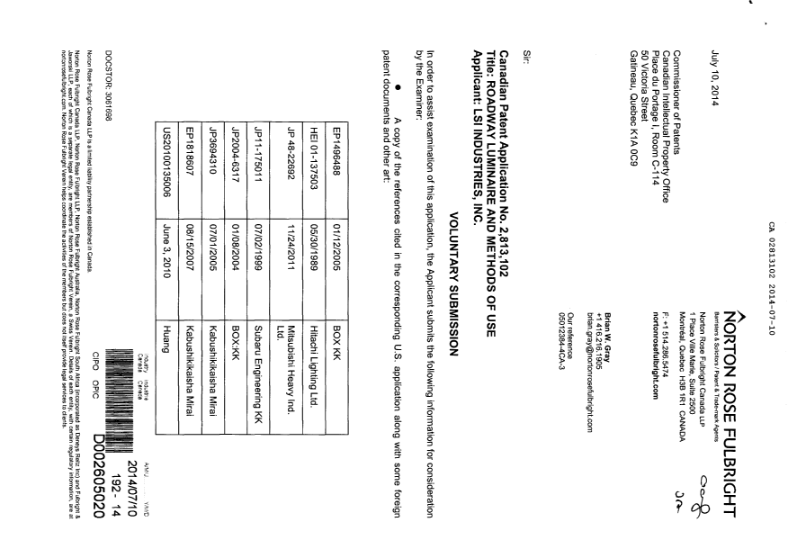 Document de brevet canadien 2813102. Poursuite-Amendment 20140710. Image 1 de 2