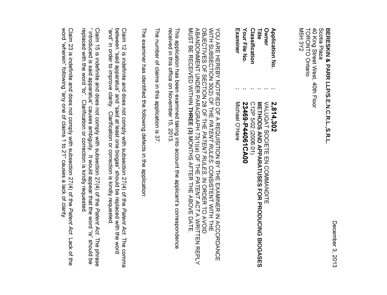 Document de brevet canadien 2814302. Poursuite-Amendment 20121203. Image 1 de 2