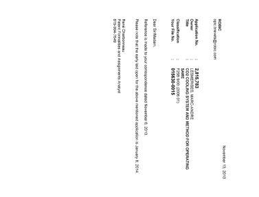 Document de brevet canadien 2815783. Correspondance 20121213. Image 1 de 1