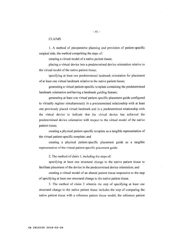 Document de brevet canadien 2816339. Revendications 20180226. Image 1 de 9