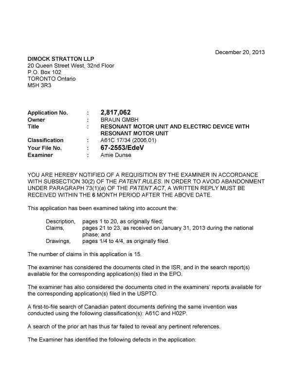 Document de brevet canadien 2817062. Poursuite-Amendment 20131220. Image 1 de 2