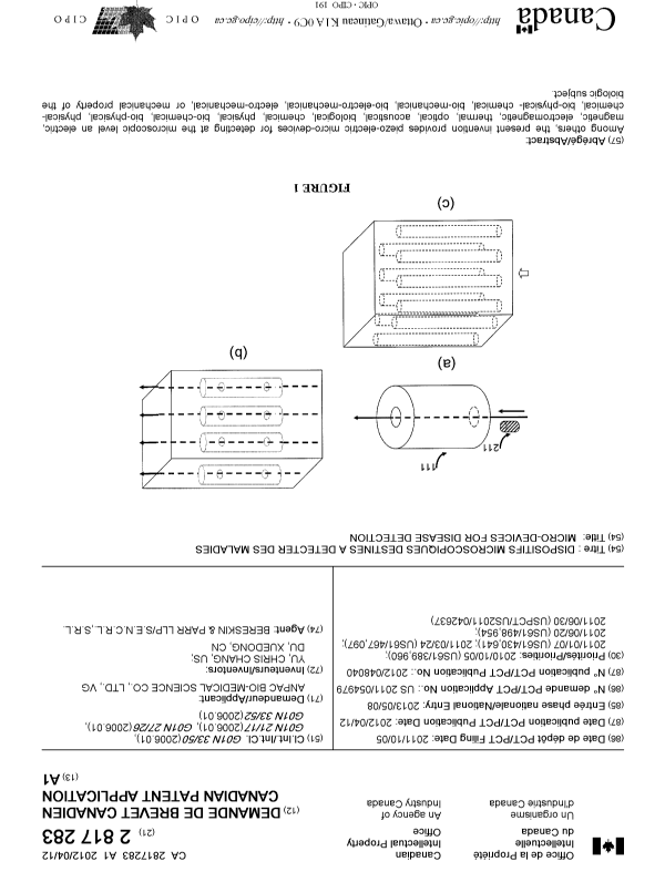 Canadian Patent Document 2817283. Cover Page 20130715. Image 1 of 1