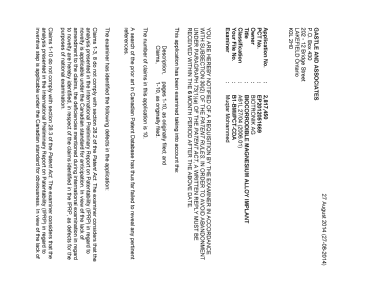 Document de brevet canadien 2817450. Poursuite-Amendment 20140827. Image 1 de 2