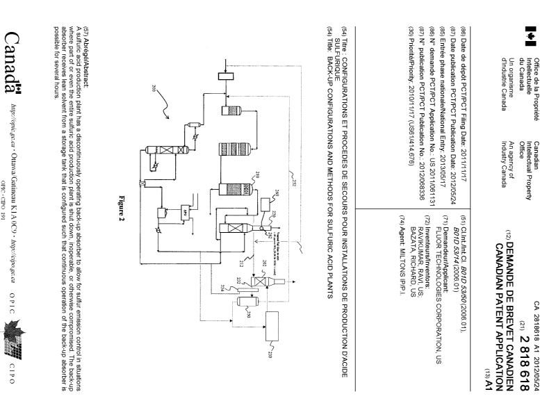Document de brevet canadien 2818618. Page couverture 20130814. Image 1 de 1