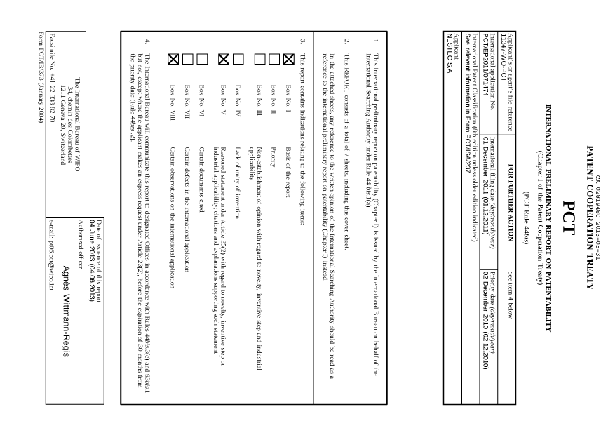 Document de brevet canadien 2819480. PCT 20130531. Image 1 de 15
