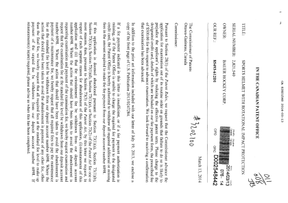 Document de brevet canadien 2821540. Poursuite-Amendment 20131213. Image 1 de 2