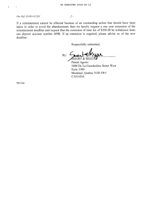 Document de brevet canadien 2821540. Poursuite-Amendment 20131213. Image 2 de 2