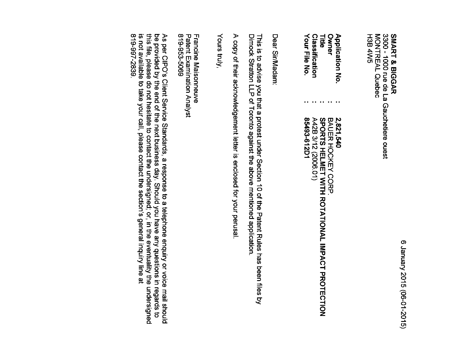 Canadian Patent Document 2821540. Prosecution-Amendment 20150106. Image 1 of 1