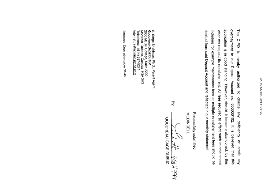 Canadian Patent Document 2822854. Prosecution-Amendment 20130620. Image 2 of 18