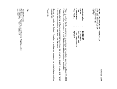Document de brevet canadien 2822927. Correspondance 20131226. Image 1 de 1