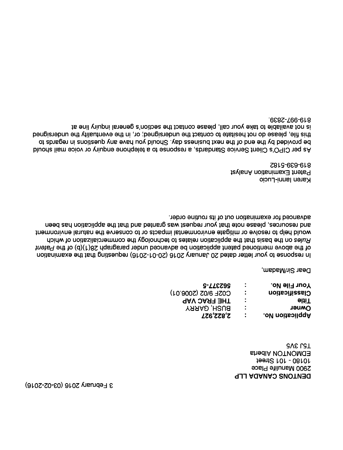 Canadian Patent Document 2822927. Prosecution-Amendment 20151203. Image 1 of 1
