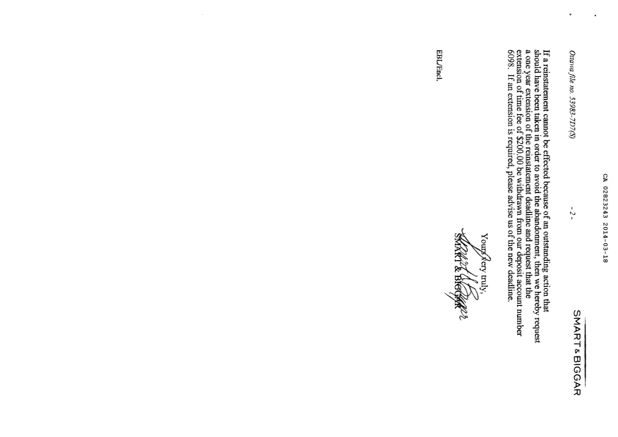 Canadian Patent Document 2823243. Correspondence 20131218. Image 2 of 2
