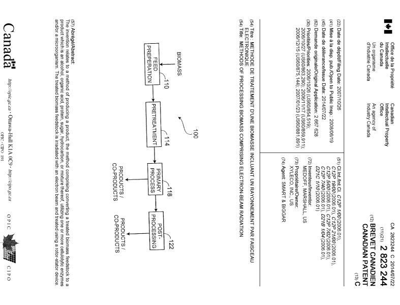 Document de brevet canadien 2823244. Page couverture 20131225. Image 1 de 1
