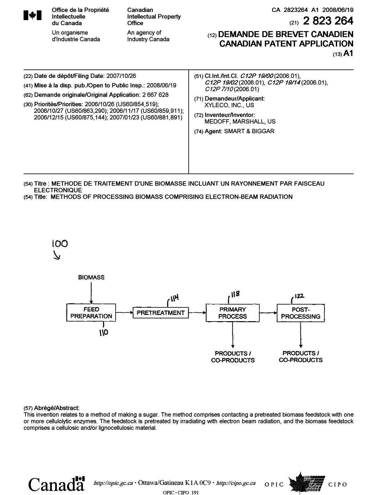 Document de brevet canadien 2823264. Page couverture 20121230. Image 1 de 1