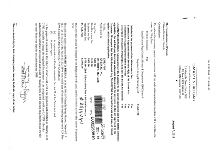 Document de brevet canadien 2823363. Cession 20130807. Image 1 de 4
