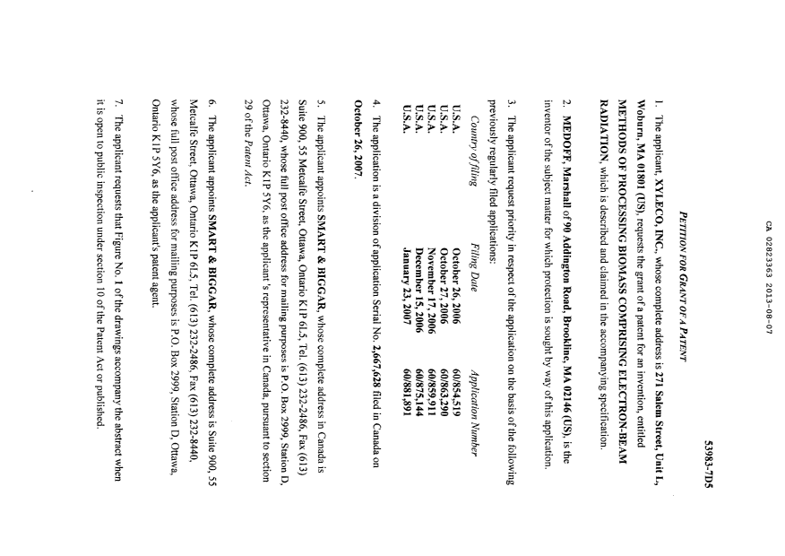 Document de brevet canadien 2823363. Cession 20130807. Image 2 de 4