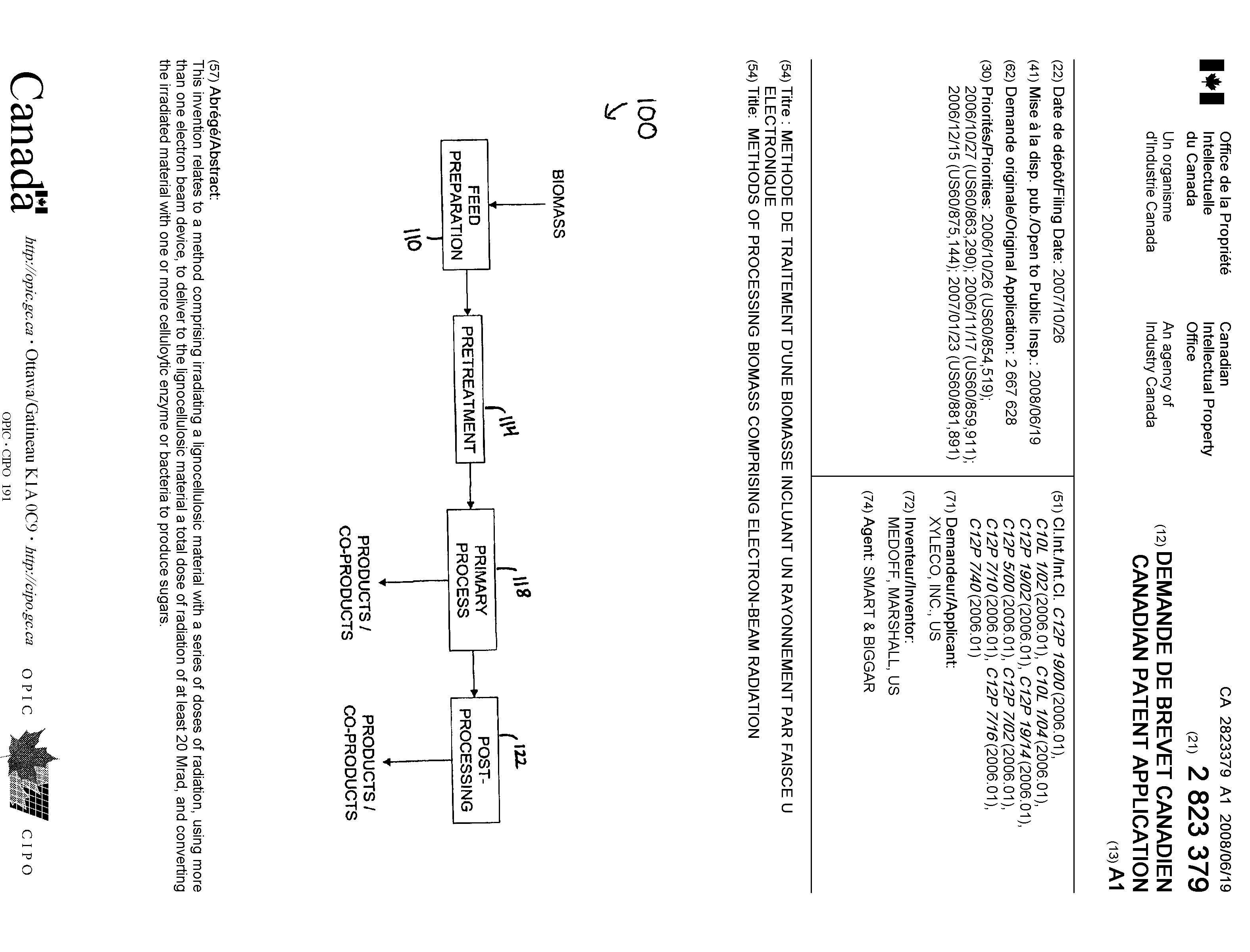 Document de brevet canadien 2823379. Page couverture 20121204. Image 1 de 1