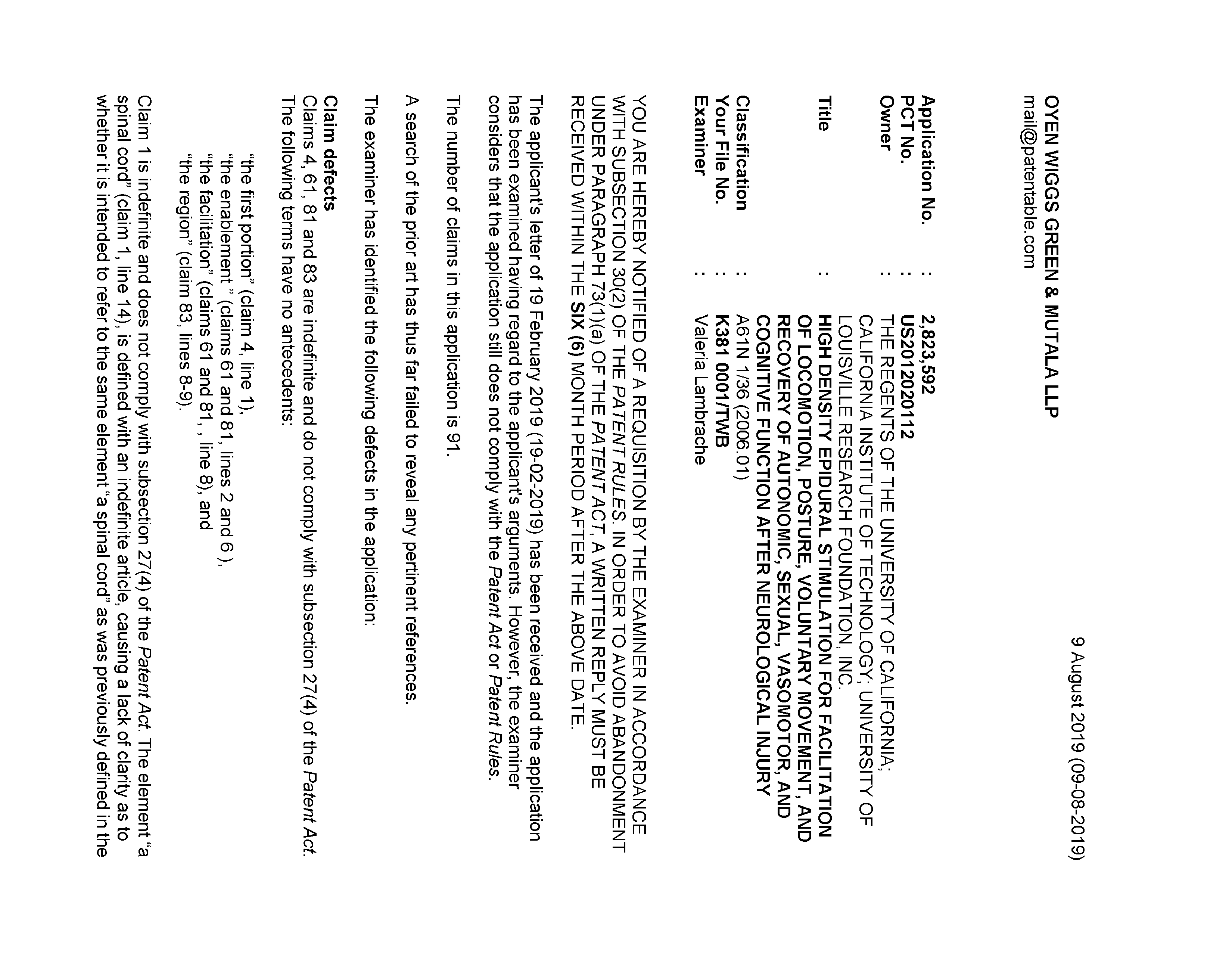 Canadian Patent Document 2823592. Prosecution-Amendment 20181209. Image 1 of 3