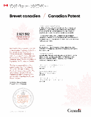 Canadian Patent Document 2823592. Electronic Grant Certificate 20211123. Image 1 of 1