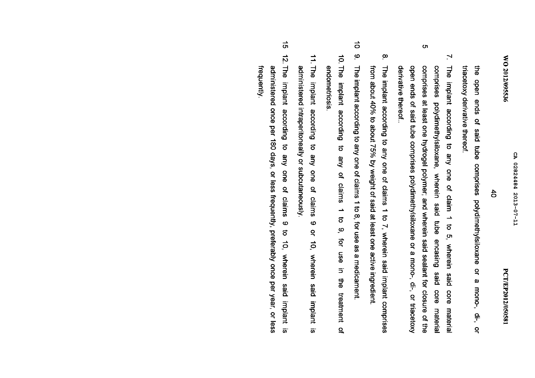 Document de brevet canadien 2824484. Revendications 20121211. Image 2 de 2