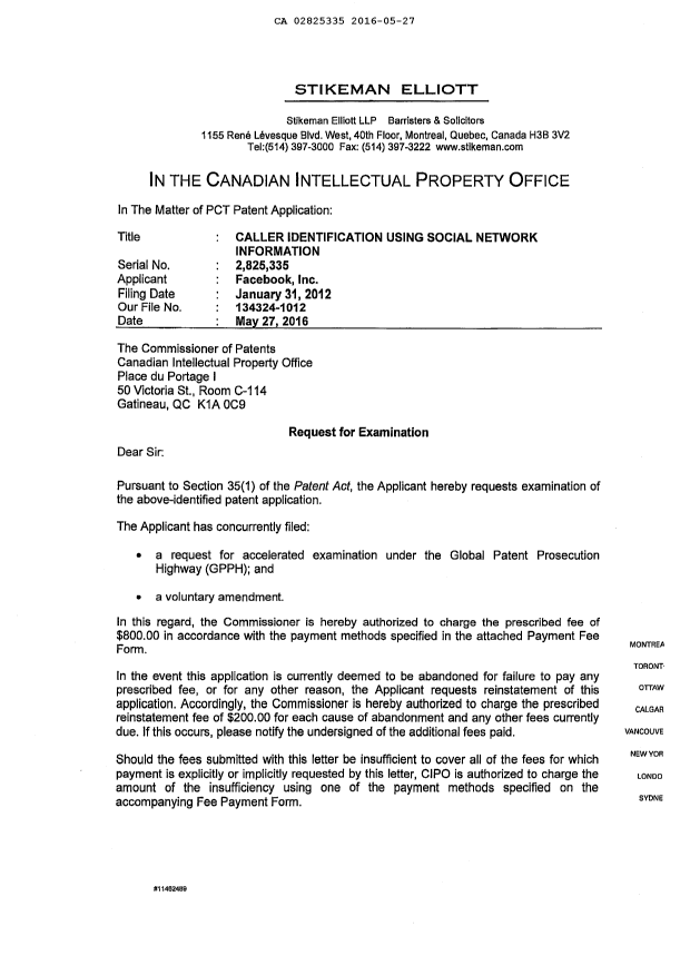 Canadian Patent Document 2825335. Prosecution-Amendment 20160527. Image 3 of 39