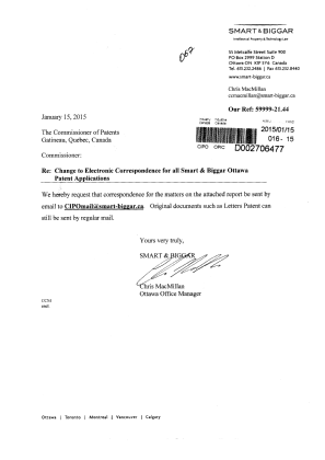 Canadian Patent Document 2826118. Correspondence 20150115. Image 1 of 2
